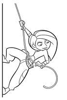 coloriage kim possible descend en rappel